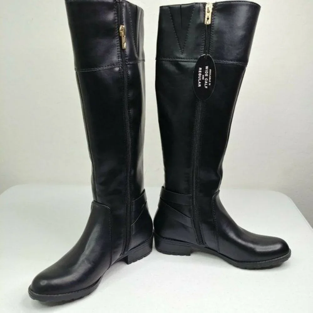 Alfani Women's Jadah Black Knee-High Equestrian Boot Black Size 6.5M